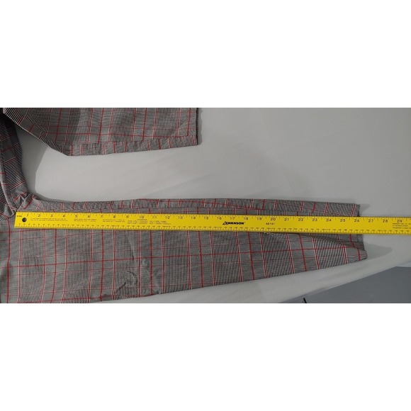 SOHO Pants Women Size S Black Red Plaid Stretch Slim‎ Fit Trousers Career Lq - Picture 9 of 10